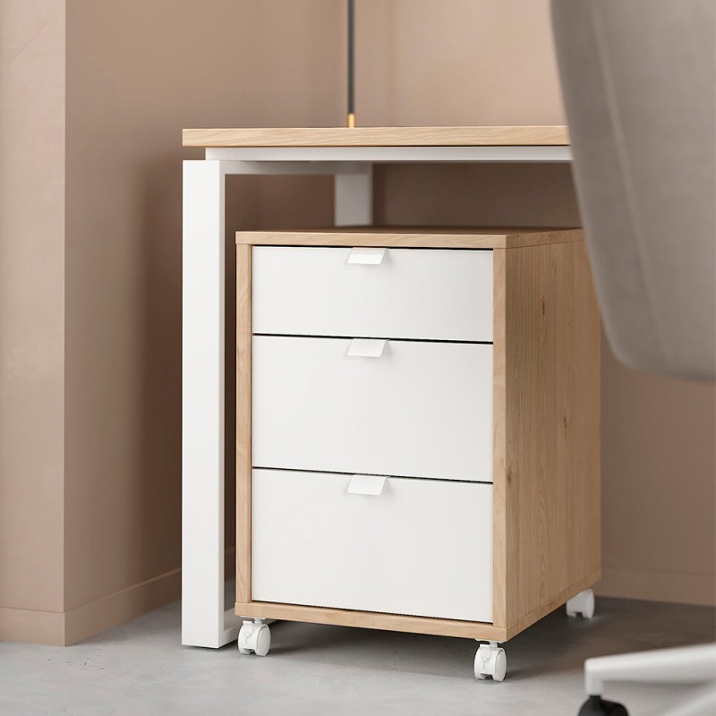 Archivero Sign - Roble y Blanco