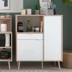 Alacena Masha - Color Madera y Blanco