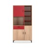Alacena Debra - Color Madera y Rojo