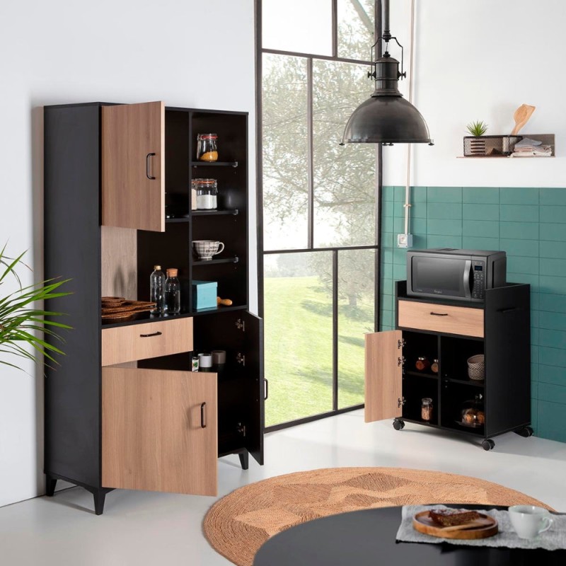 Alacena Debra - Color Madera y Negro