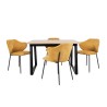 Mesa Aran Madera con 4 Sillas Suanna Mostaza