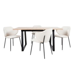 Mesa Aran Madera con 4 Sillas Suanna Beige