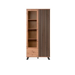 Vitrina Sumatra - Roble y Gris Oscuro