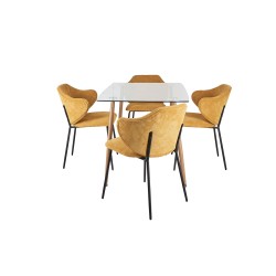 Mesa Dortmund con 4 Sillas Suanna Mostaza