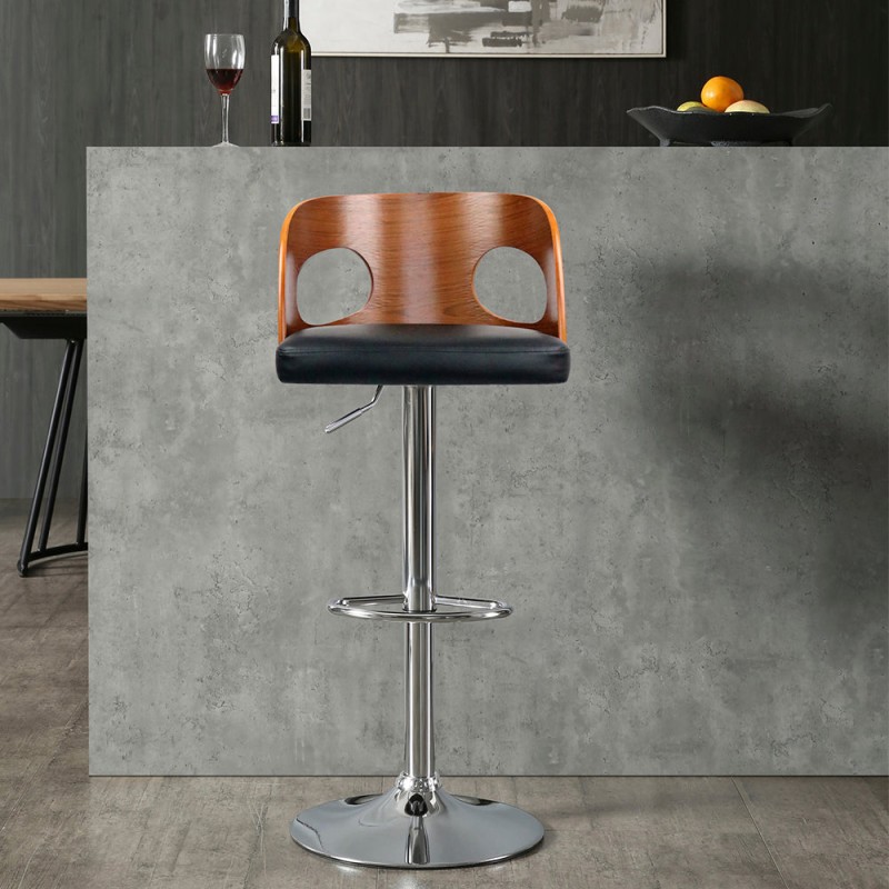 Banco alto Roma - Color Nogal y Negro