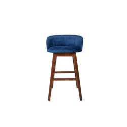 Banco terciopelo Nico - Nogal y Azul