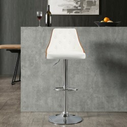 Banco alto Campani - Color Nogal y Blanco