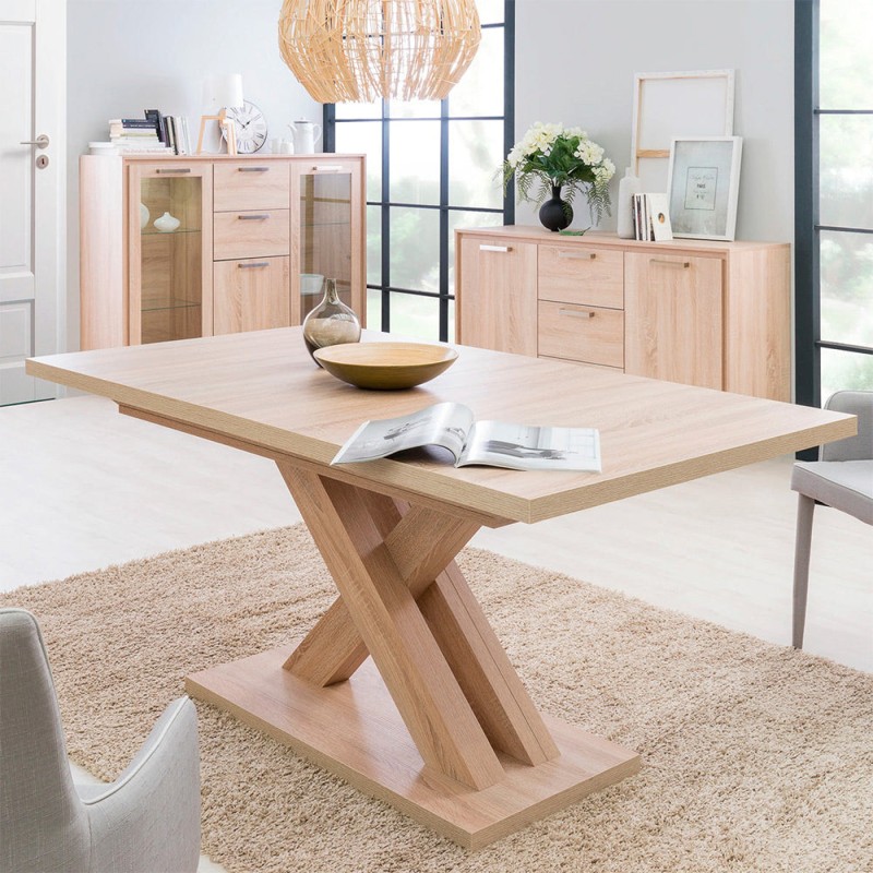 Mesa de comedor extensible Ofelia - Color Madera