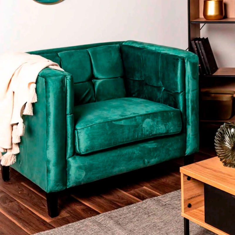 Sillón terciopelo Tova - verde forrest