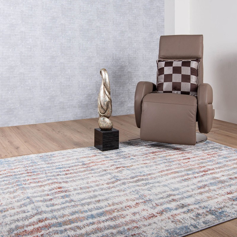 Tapete Narda Azul y Crema