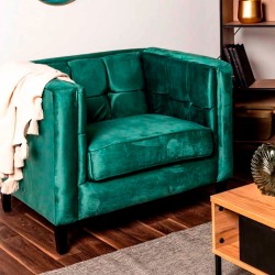 Sillón terciopelo Tova - verde forrest
