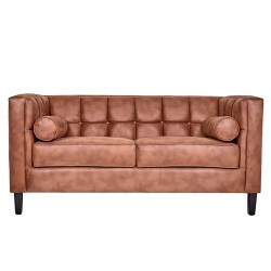 Sofá de 2 plazas piel sintética Tova- Café